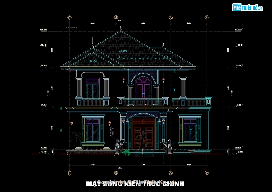 nhà 2 tầng mái nhật,nhà 2 tầng 4 phòng ngủ,nhà 2 tầng đẹp hiện đại,File Cad nhà 2 tầng